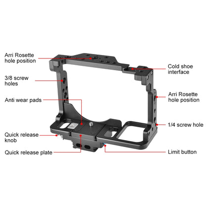 PULUZ กรงกล้องวิดีโอ Rig การถ่ายทำภาพยนตร์สำหรับ Nikon Z6 / Z7, For Nikon Z6 / Z7 Cage