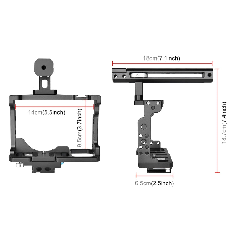 PULUZ กรงกล้องวิดีโอแท่นขุดเจาะภาพยนตร์พร้อมที่จับสำหรับ Nikon Z6 / Z7, For Nikon Z6 / Z7 Cage with Handle
