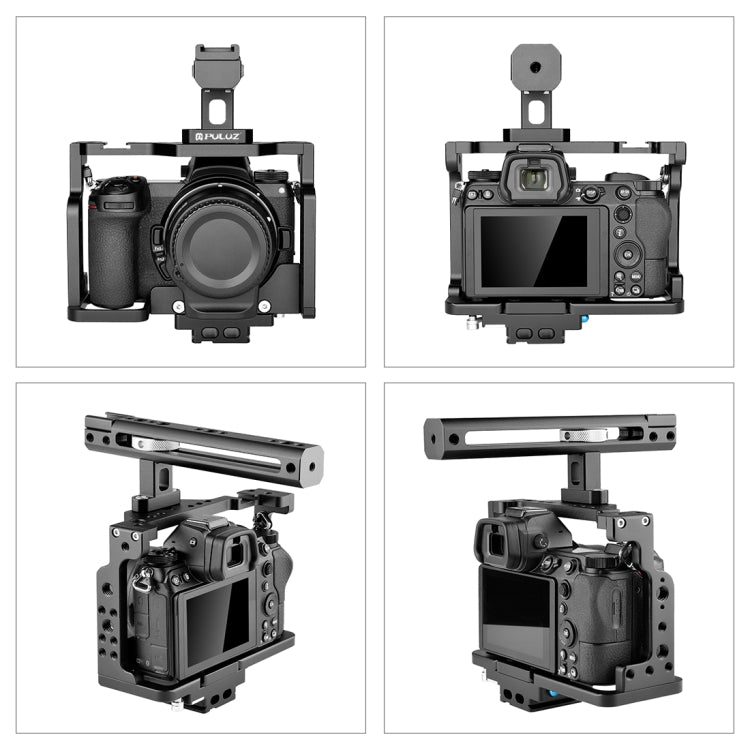 PULUZ กรงกล้องวิดีโอแท่นขุดเจาะภาพยนตร์พร้อมที่จับสำหรับ Nikon Z6 / Z7, For Nikon Z6 / Z7 Cage with Handle