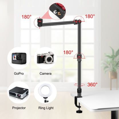 PULUZ กล้องเหนือศีรษะ Mount C-Clamp โต๊ะ Stand Live Holder