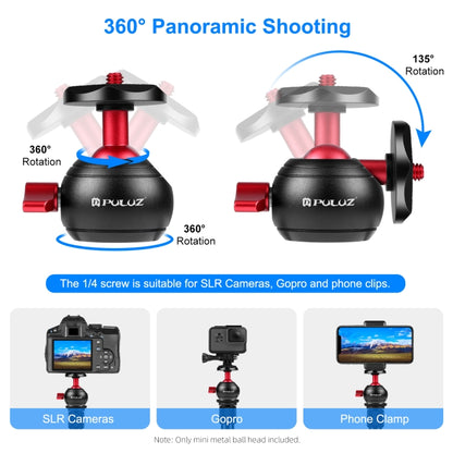 PULUZ 360 องศาพาโนรามาโลหะขาตั้งกล้องหัวบอลอะแดปเตอร์, 360 Panorama (Red)