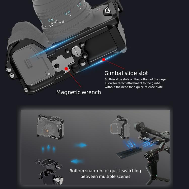 Bullseye Matte Black KG Stabilizer Rig สำหรับ Sony AF/YLC-7M4/H4/AH/AH/AH/HH-E, For Sony A7 IV Cage