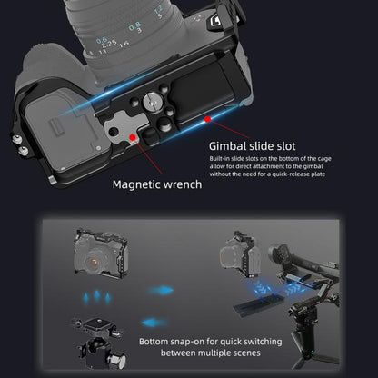 Bullseye Matte Black KG Stabilizer Rig สำหรับ Sony AF/YLC-7M4/H4/AH/AH/AH/HH-E, For Sony A7 IV Cage