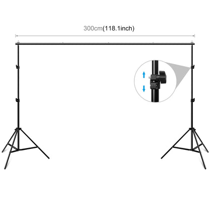 PULUZ 2 x 3m สตูดิโอถ่ายภาพพื้นหลังรองรับขาตั้งฉากหลังวงเล็บคาน, 2 x 3m