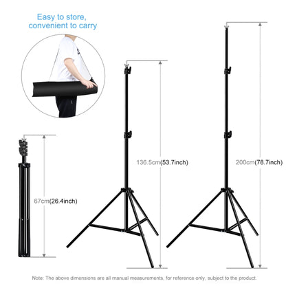 PULUZ 2 x 3m สตูดิโอถ่ายภาพพื้นหลังรองรับขาตั้งฉากหลังวงเล็บคาน, 2 x 3m