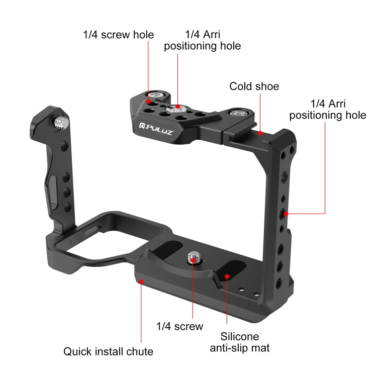 สำหรับ Sony ILME-FX30/FX3 PULUZ โลหะกล้อง CAGE Stabilizer RIG พร้อม NOTA Slider, For Sony ILME-FX30 / FX3