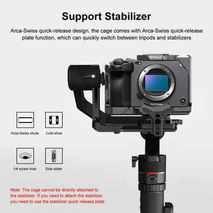 สำหรับ Sony ILME-FX30/FX3 PULUZ โลหะกล้อง CAGE Stabilizer RIG พร้อม NOTA Slider, For Sony ILME-FX30 / FX3