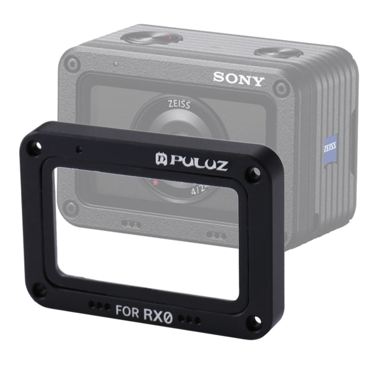 PULUZ อลูมิเนียมอัลลอยด์เปลวไฟ + กระจกนิรภัยป้องกันเลนส์สำหรับ Sony RX0 / RX0 II พร้อมสกรูและไขควง, Front Flame Black, Front Flame Red