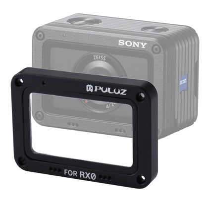PULUZ อลูมิเนียมอัลลอยด์เปลวไฟ + กระจกนิรภัยป้องกันเลนส์สำหรับ Sony RX0 / RX0 II พร้อมสกรูและไขควง, Front Flame Black, Front Flame Red