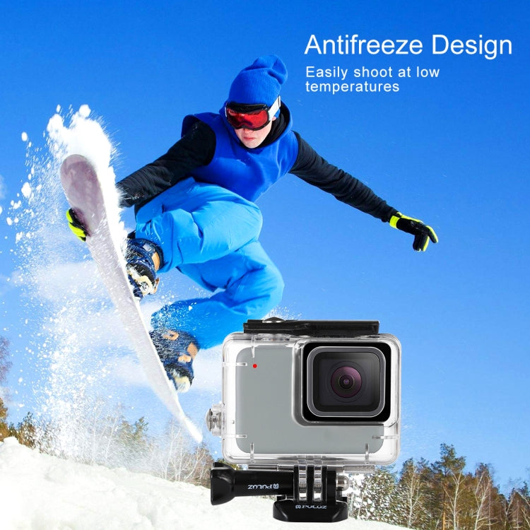 PULUZ 45m เคสดำน้ำใต้น้ำกันน้ำสำหรับ GoPro HERO7 Silver / HERO7 White พร้อมหัวเข็มขัดและสกรูพื้นฐาน, For HERO7