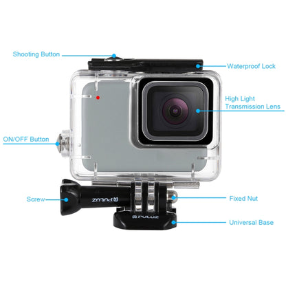 PULUZ 45m เคสดำน้ำใต้น้ำกันน้ำสำหรับ GoPro HERO7 Silver / HERO7 White พร้อมหัวเข็มขัดและสกรูพื้นฐาน, For HERO7