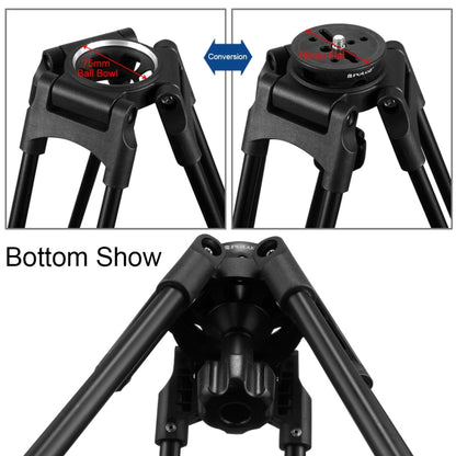 PULUZ 75mm Half Ball Flat to Bowl Adapter สำหรับหัวขาตั้งกล้องแบบของเหลวกล้อง DSLR Rig, วัสดุโลหะ, Bowl Adapter
