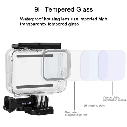 PULUZ 60 เมตรใต้น้ำความลึกดำน้ำกรณีที่อยู่อาศัยกล้องกันน้ำสำหรับ GoPro HERO8 สีดำ, For GoPro HERO8 Black