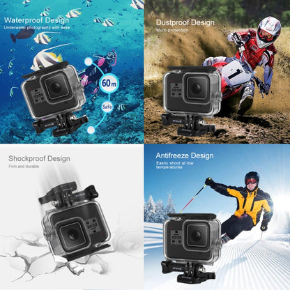 PULUZ 60 เมตรใต้น้ำความลึกดำน้ำกรณีที่อยู่อาศัยกล้องกันน้ำสำหรับ GoPro HERO8 สีดำ, For GoPro HERO8 Black