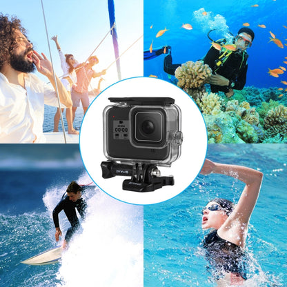 PULUZ 60 เมตรใต้น้ำความลึกดำน้ำกรณีที่อยู่อาศัยกล้องกันน้ำสำหรับ GoPro HERO8 สีดำ, For GoPro HERO8 Black