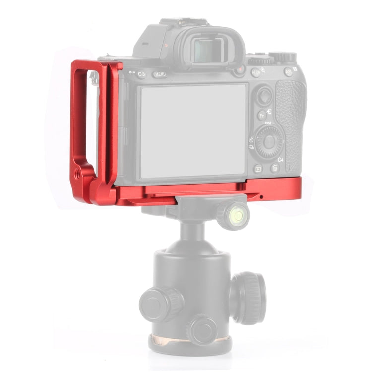 PULUZ 1/4 นิ้วแนวตั้งยิงด่วน L แผ่นยึดฐานยึดสำหรับ Sony A9 (ILCE-9) / A7 III/ A7R III, For Sony A9 (Red)