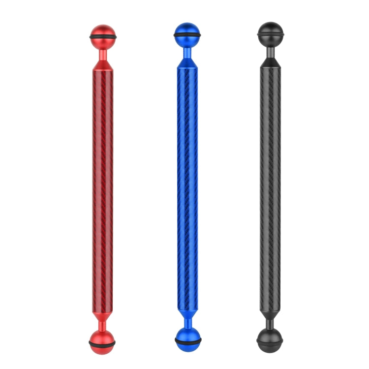 PULUZ 12 นิ้ว 30.4 ซม. ยาว 20.8 มม. เส้นผ่านศูนย์กลางลูกบอลคู่คาร์บอนไฟเบอร์แขนลอย, เส้นผ่านศูนย์กลางลูกบอล: 25 มม., 12 inch Black