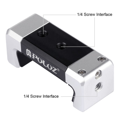 PULUZ ขายึดโทรศัพท์อลูมิเนียมอัลลอยด์แบบหนีบพร้อมรองเท้าเย็นสำหรับ iPhone, Galaxy, Huawei, Xiaomi, Sony, HTC, Google และสมาร์ทโฟนอื่น ๆ, Phone Clamp