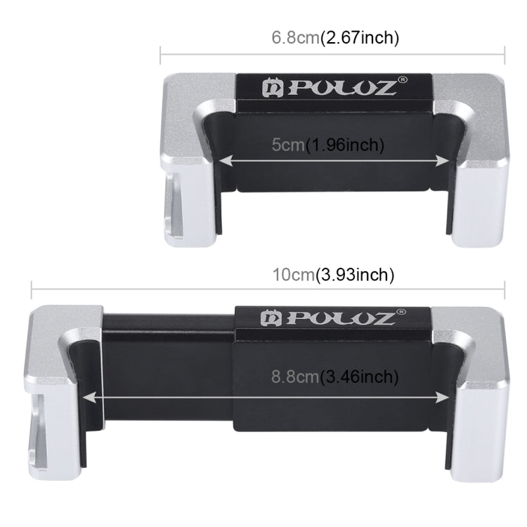 PULUZ ขายึดโทรศัพท์อลูมิเนียมอัลลอยด์แบบหนีบพร้อมรองเท้าเย็นสำหรับ iPhone, Galaxy, Huawei, Xiaomi, Sony, HTC, Google และสมาร์ทโฟนอื่น ๆ, Phone Clamp