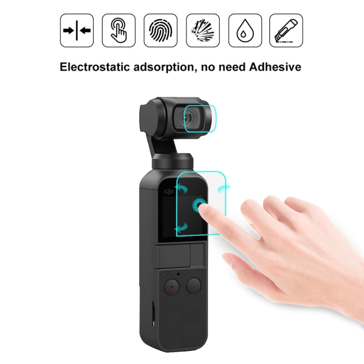 PULUZ 9H 2.5D HD กระจกนิรภัยเลนส์ป้องกัน ฟิล์มหน้าจอสำหรับ DJI OSMO Pocket Gimbal, For DJI OSMO Pocket