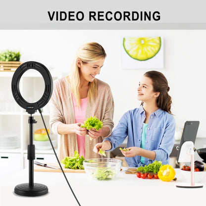 PULUZ 6.2 นิ้ว 16 ซม. USB 3 โหมดหรี่แสงได้ LED Ring Vlogging การถ่ายภาพไฟวิดีโอพร้อมหัวบอลขาตั้งกล้อง, 6.2 inch