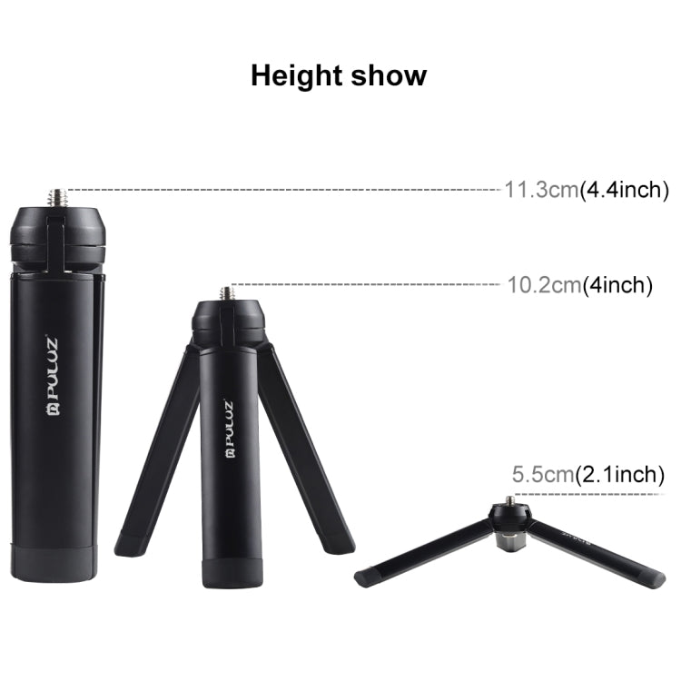PULUZ Mini Pocket Metal Desktop ขาตั้งกล้องพร้อมสกรู 1/4 นิ้วสำหรับกล้อง DSLR และกล้องดิจิตอลน้ำหนัก: 10 กก, Desktop Tripod