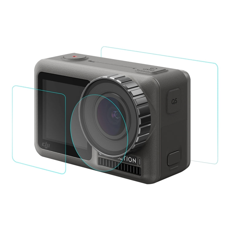 เลนส์ PULUZ + จอแสดงผล LCD ด้านหน้าและด้านหลัง 9H 2.5D ฟิล์มกระจกนิรภัยสำหรับ DJI Osmo Action, For DJI Osmo Action