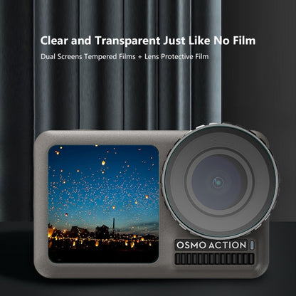 เลนส์ PULUZ + จอแสดงผล LCD ด้านหน้าและด้านหลัง 9H 2.5D ฟิล์มกระจกนิรภัยสำหรับ DJI Osmo Action, For DJI Osmo Action