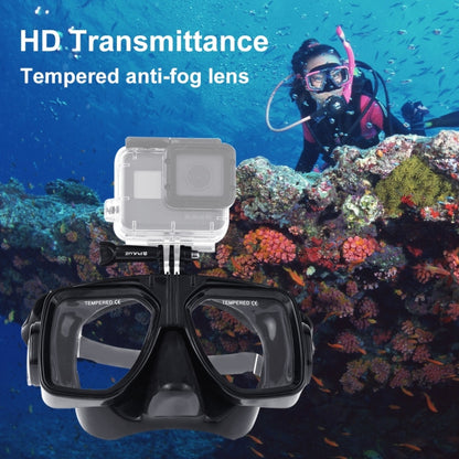 PULUZ กีฬาทางน้ำอุปกรณ์ดำน้ำหน้ากากดำน้ำว่ายน้ำแว่นตาสำหรับ GoPro Hero11 ดำ / HERO10 ดำ / HERO9 ดำ / HERO8 / HERO7 / 6/5/5 เซสชัน / 4 เซสชัน / 4/3+ / 3/2/1, Insta360 ONE R, DJIOsmo Action และกล้องแอคชั่นอื่นๆ