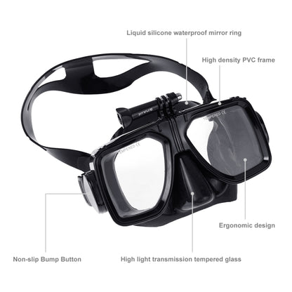PULUZ กีฬาทางน้ำอุปกรณ์ดำน้ำหน้ากากดำน้ำว่ายน้ำแว่นตาสำหรับ GoPro Hero11 ดำ / HERO10 ดำ / HERO9 ดำ / HERO8 / HERO7 / 6/5/5 เซสชัน / 4 เซสชัน / 4/3+ / 3/2/1, Insta360 ONE R, DJIOsmo Action และกล้องแอคชั่นอื่นๆ