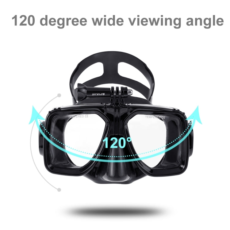PULUZ กีฬาทางน้ำอุปกรณ์ดำน้ำหน้ากากดำน้ำว่ายน้ำแว่นตาสำหรับ GoPro Hero11 ดำ / HERO10 ดำ / HERO9 ดำ / HERO8 / HERO7 / 6/5/5 เซสชัน / 4 เซสชัน / 4/3+ / 3/2/1, Insta360 ONE R, DJIOsmo Action และกล้องแอคชั่นอื่นๆ