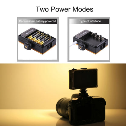 PULUZ Pocket 96 LEDs 860LM Professional Vlogging การถ่ายภาพวิดีโอและสตูดิโอถ่ายภาพแสงสีขาวและสีส้มตัวกรองแม่เหล็กแผงไฟสำหรับ Canon, Nikon, กล้อง DSLR, 104 LED