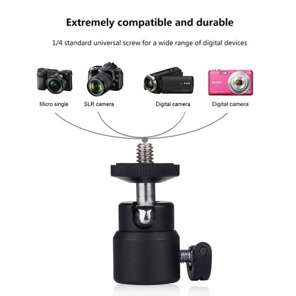 PULUZ 1/4 นิ้วสกรูโลหะขาตั้งหัวบอลอะแดปเตอร์พร้อมล็อค, Tripod Ball Head