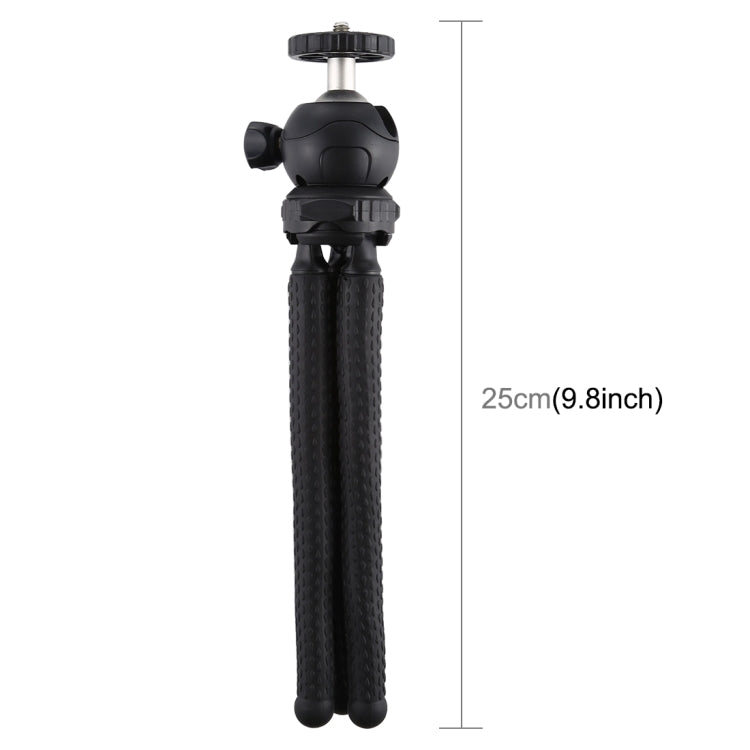 PULUZ Mini Octopus ที่ยึดขาตั้งกล้องแบบยืดหยุ่นพร้อมหัวบอลสำหรับกล้อง SLR, GoPro, โทรศัพท์มือถือ, ขนาด: 25cmx4.5cm, 25cm Tripod