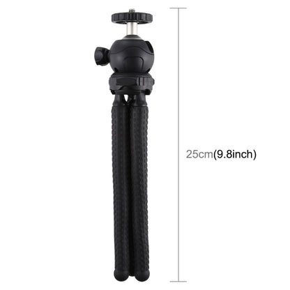 PULUZ Mini Octopus ที่ยึดขาตั้งกล้องแบบยืดหยุ่นพร้อมหัวบอลสำหรับกล้อง SLR, GoPro, โทรศัพท์มือถือ, ขนาด: 25cmx4.5cm, 25cm Tripod