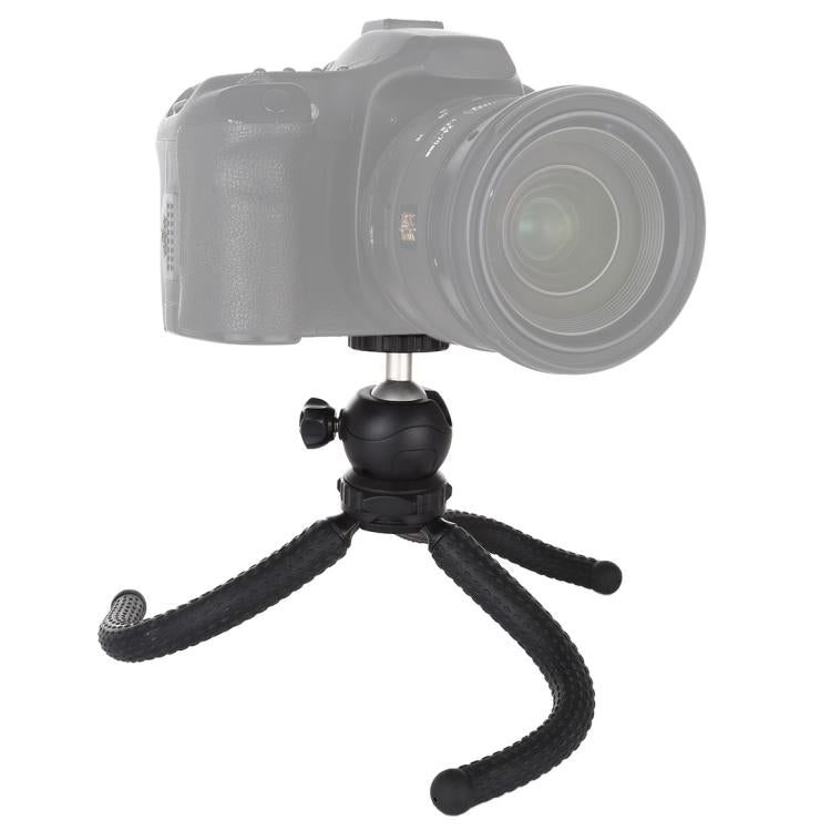 PULUZ Mini Octopus ที่ยึดขาตั้งกล้องแบบยืดหยุ่นพร้อมหัวบอลสำหรับกล้อง SLR, GoPro, โทรศัพท์มือถือ, ขนาด: 25cmx4.5cm, 25cm Tripod