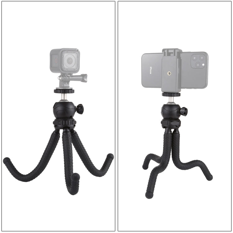 PULUZ Mini Octopus ที่ยึดขาตั้งกล้องแบบยืดหยุ่นพร้อมหัวบอลสำหรับกล้อง SLR, GoPro, โทรศัพท์มือถือ, ขนาด: 25cmx4.5cm, 25cm Tripod