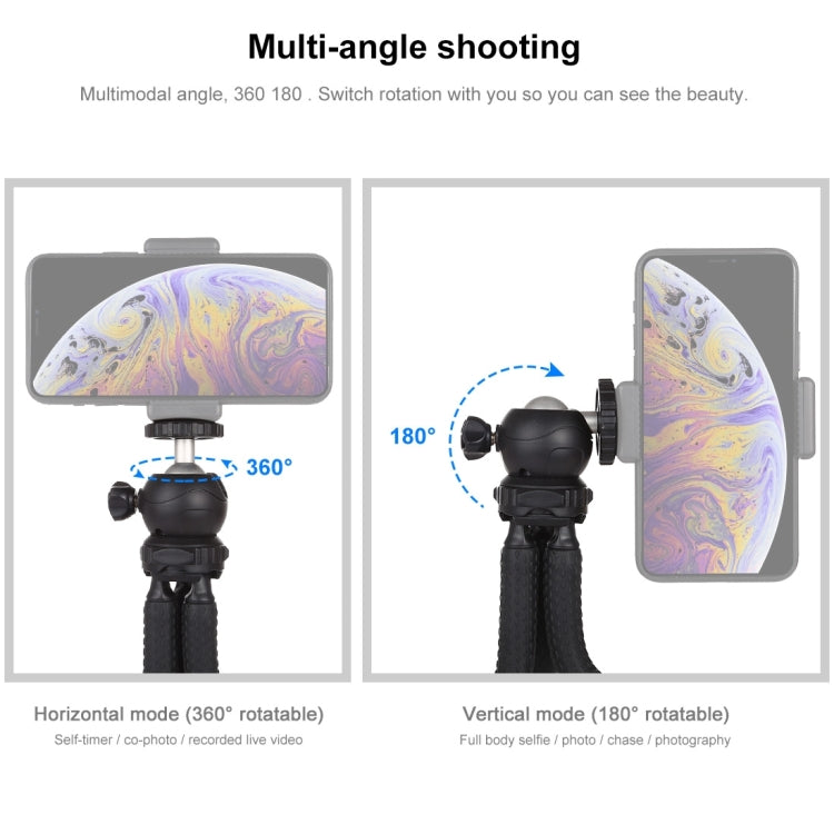 PULUZ Mini Octopus ที่ยึดขาตั้งกล้องแบบยืดหยุ่นพร้อมหัวบอลสำหรับกล้อง SLR, GoPro, โทรศัพท์มือถือ, ขนาด: 25cmx4.5cm, 25cm Tripod