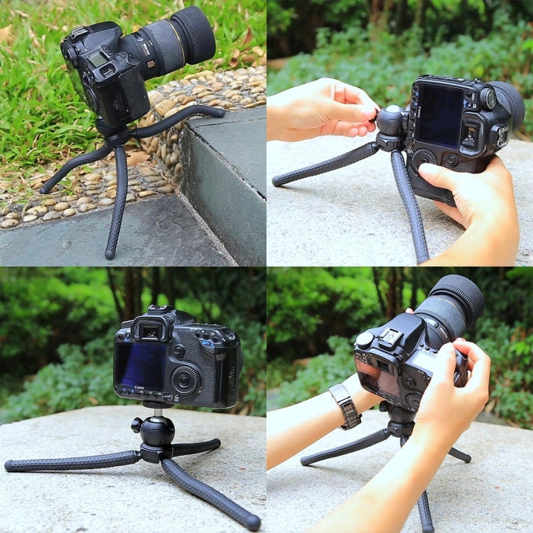 PULUZ Mini Octopus ที่ยึดขาตั้งกล้องแบบยืดหยุ่นพร้อมหัวบอลสำหรับกล้อง SLR, GoPro, โทรศัพท์มือถือ, ขนาด: 25cmx4.5cm, 25cm Tripod