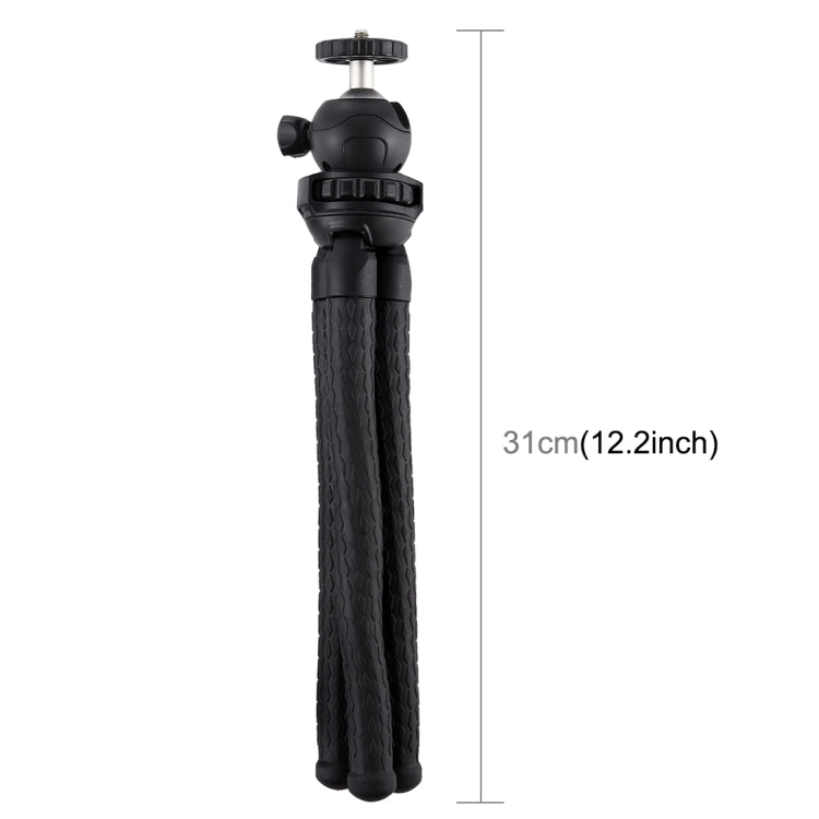 PULUZ Mini Octopus ที่ยึดขาตั้งกล้องแบบยืดหยุ่นพร้อมหัวบอลสำหรับกล้อง SLR, GoPro, โทรศัพท์มือถือ, ขนาด: 30cmx5cm, 30cm Tripod
