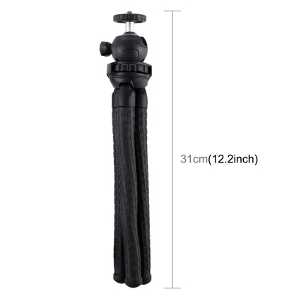 PULUZ Mini Octopus ที่ยึดขาตั้งกล้องแบบยืดหยุ่นพร้อมหัวบอลสำหรับกล้อง SLR, GoPro, โทรศัพท์มือถือ, ขนาด: 30cmx5cm, 30cm Tripod