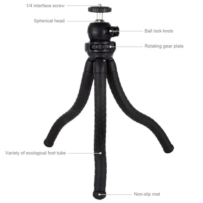 PULUZ Mini Octopus ที่ยึดขาตั้งกล้องแบบยืดหยุ่นพร้อมหัวบอลสำหรับกล้อง SLR, GoPro, โทรศัพท์มือถือ, ขนาด: 30cmx5cm, 30cm Tripod