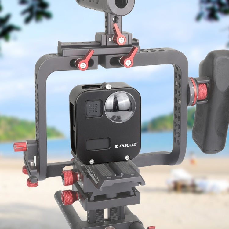 PULUZ ตัวเรือนเชลล์ CNC อลูมิเนียมอัลลอยด์กรงป้องกันสำหรับ GoPro Max, Aluminum Alloy Cage