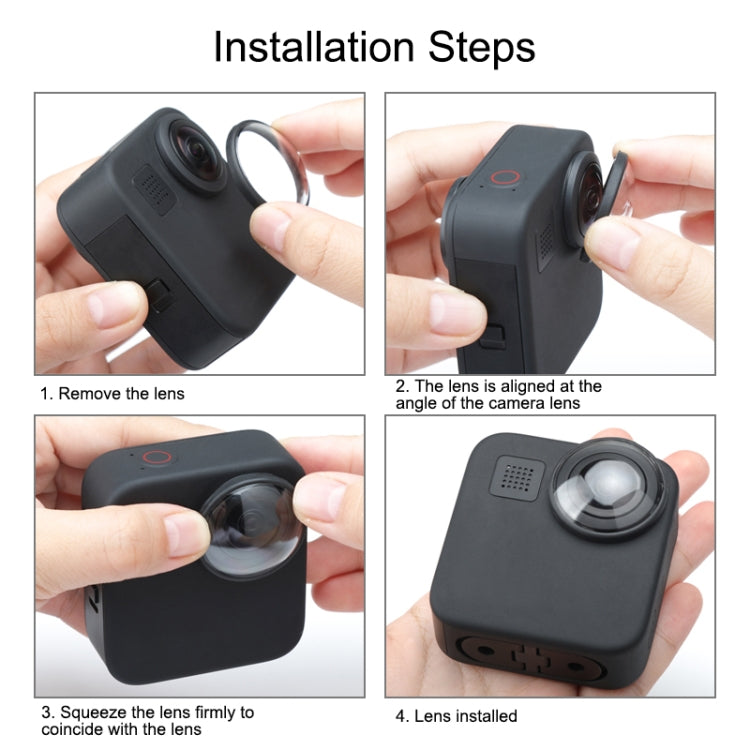 ฝาครอบเลนส์ป้องกันอะคริลิ PULUZ 2 ชิ้นสำหรับ GoPro Max, Lens Cover