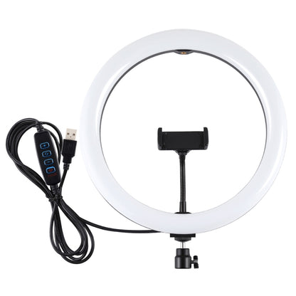 PULUZ 11.8 นิ้ว 30 ซม. USB 3 โหมดหรี่แสงได้อุณหภูมิสีคู่ LED โค้งกระจายแสงแหวนวิดีโอบล็อกเซลฟีการถ่ายภาพไฟวิดีโอพร้อมแคลมป์โทรศัพท์, 11.8 inch