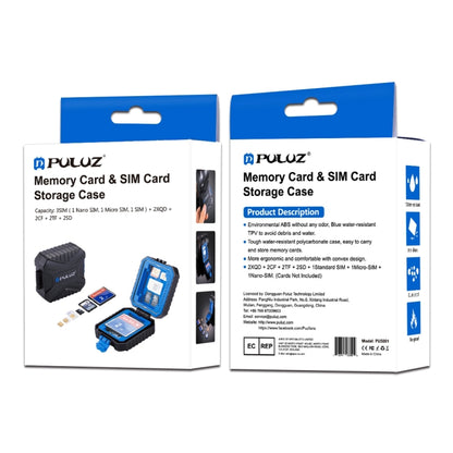 PULUZ ซองใส่การ์ดหน่วยความจำ 11 in 1 สำหรับ 3SIM + 2XQD + 2CF + 2TF + 2SD การ์ด, 11 in 1
