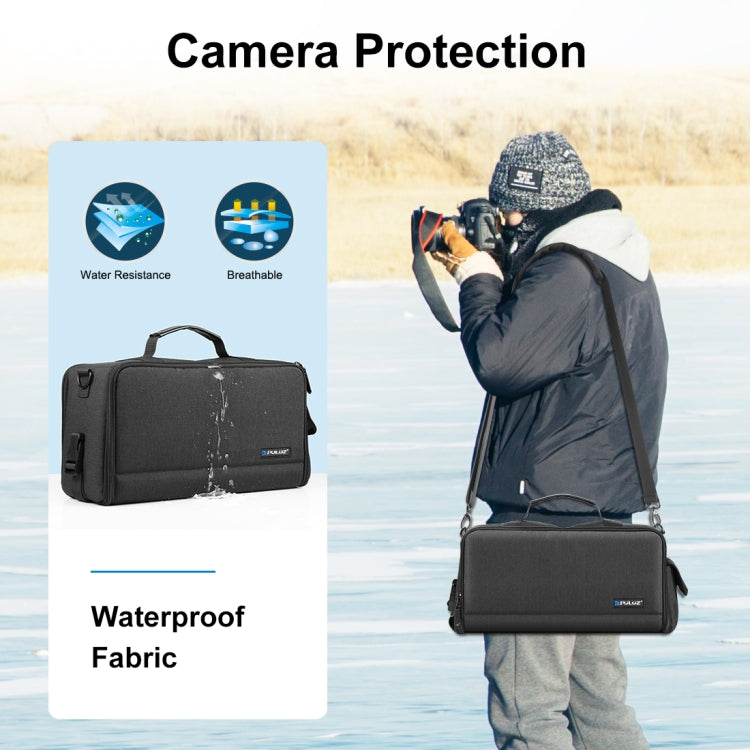 PULUZ กระเป๋าสะพายข้างกล้องพกพาแบบพกพา Digital Storage Lens Bag, Crossbody Shoulder Bag