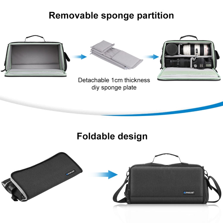 PULUZ กระเป๋าสะพายข้างกล้องพกพาแบบพกพา Digital Storage Lens Bag, Crossbody Shoulder Bag