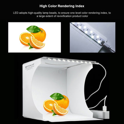 PULUZ 20 ซม. พับแบบพกพา 550LM แสงภาพแสงสตูดิโอถ่ายภาพเต็นท์กล่องชุดที่มี 6 ฉากหลังสี (สีดำ, สีขาว, สีส้ม, สีแดง, สีเขียว, สีฟ้า), ขนาดที่กางออก: 24 ซม. x 23 ซม. x 23 ซม., 20cm Box, 20cm Box(US)