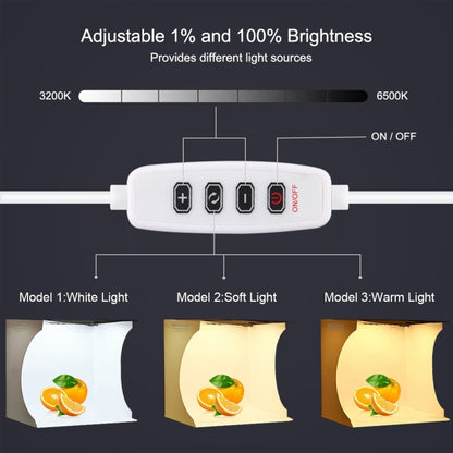 PULUZ 23 ซม. แหวน LED แผงพับแสงแบบพกพาภาพแสงสตูดิโอถ่ายภาพเต็นท์กล่องชุดที่มี 6 สีฉากหลัง (สีดำ, สีขาว, สีเหลือง, สีแดง, สีเขียว, สีฟ้า), แฉขนาด: 24 ซม. x 23 ซม. x 23 ซม., 23cm Ring LED Panel